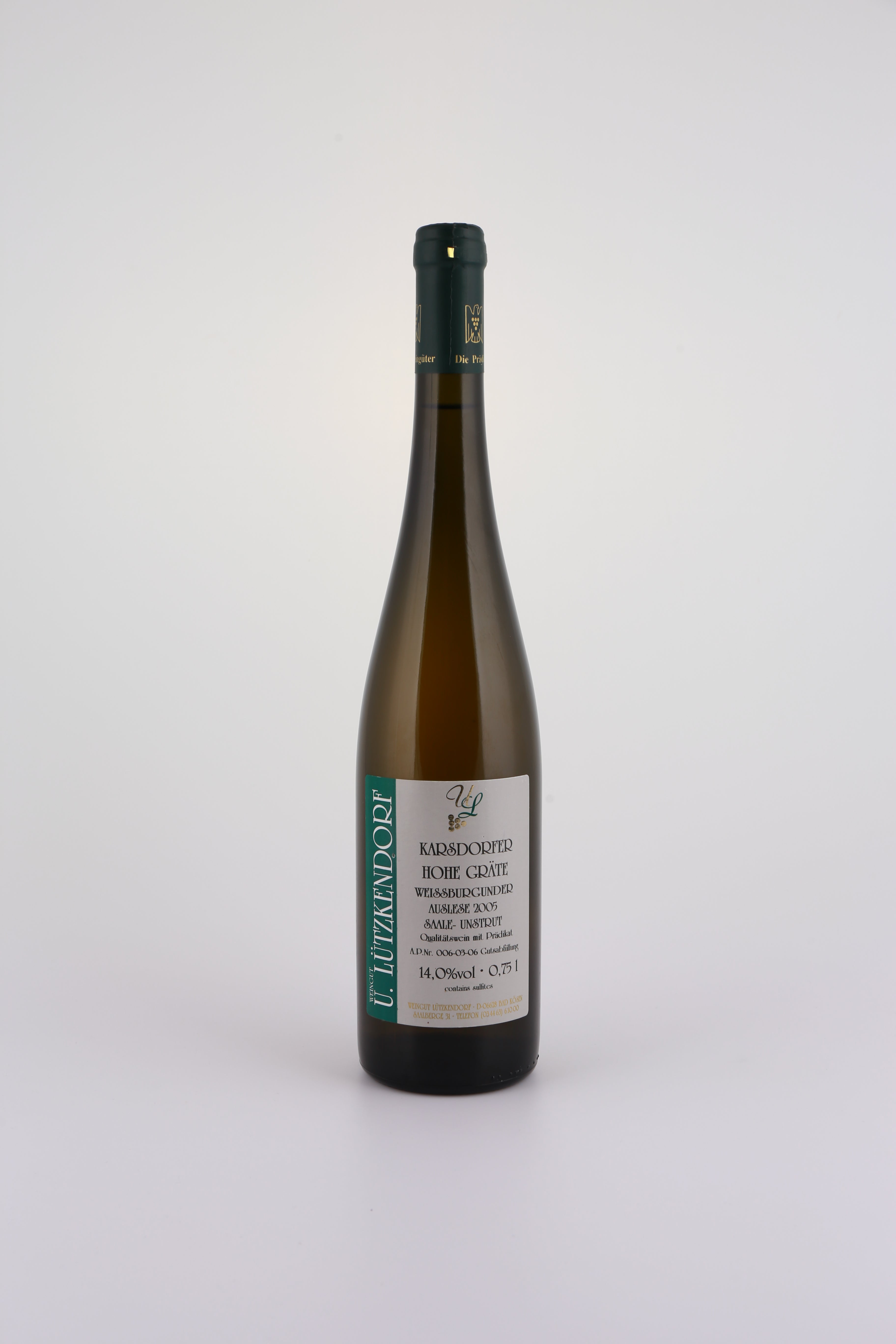 2005 U. Lützkendorf, Weißburgunder, Auslese, fruchtig