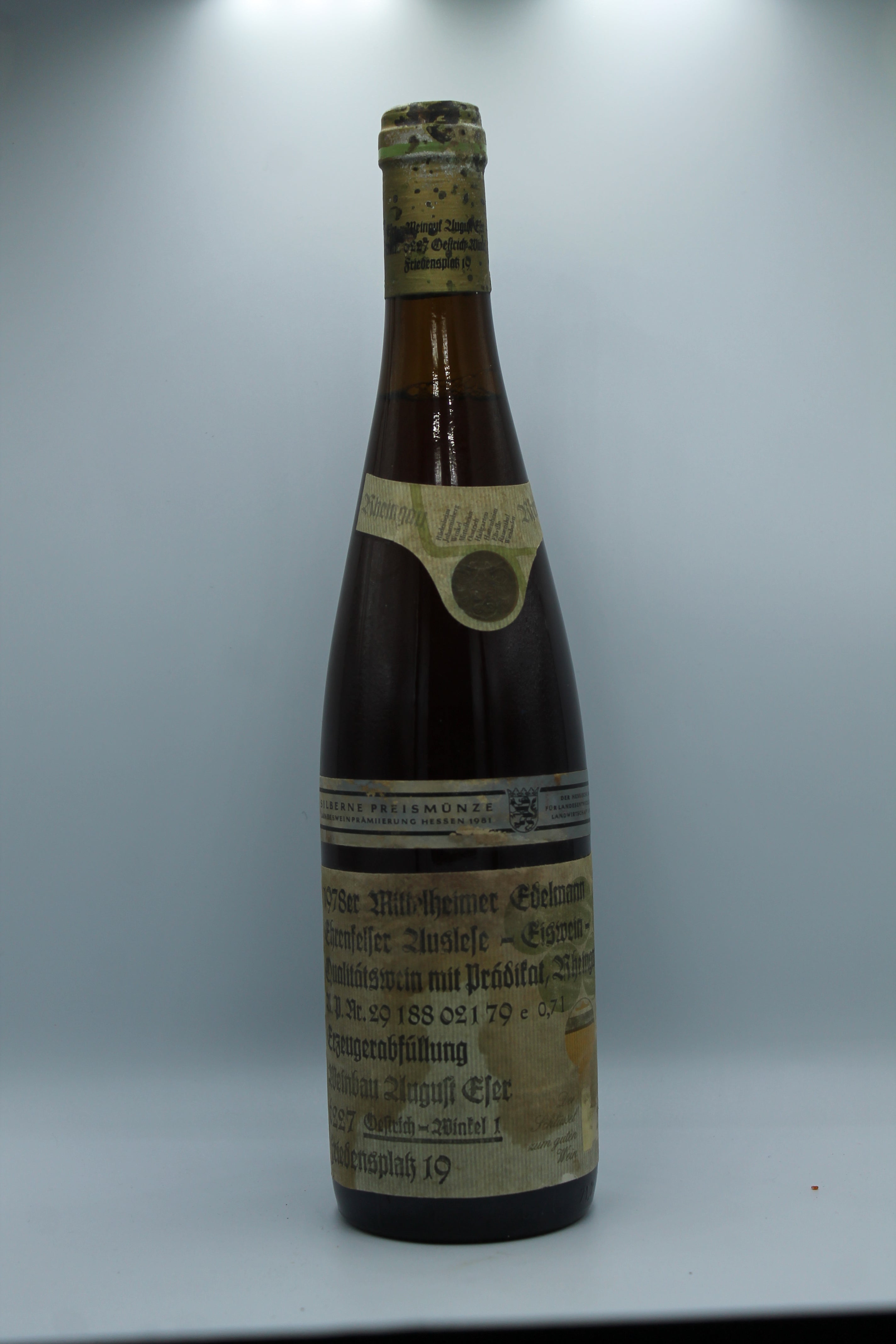 1978 August Eser, Ehrenfelser, Mittelheimer Edelmann, Auslese Eiswein