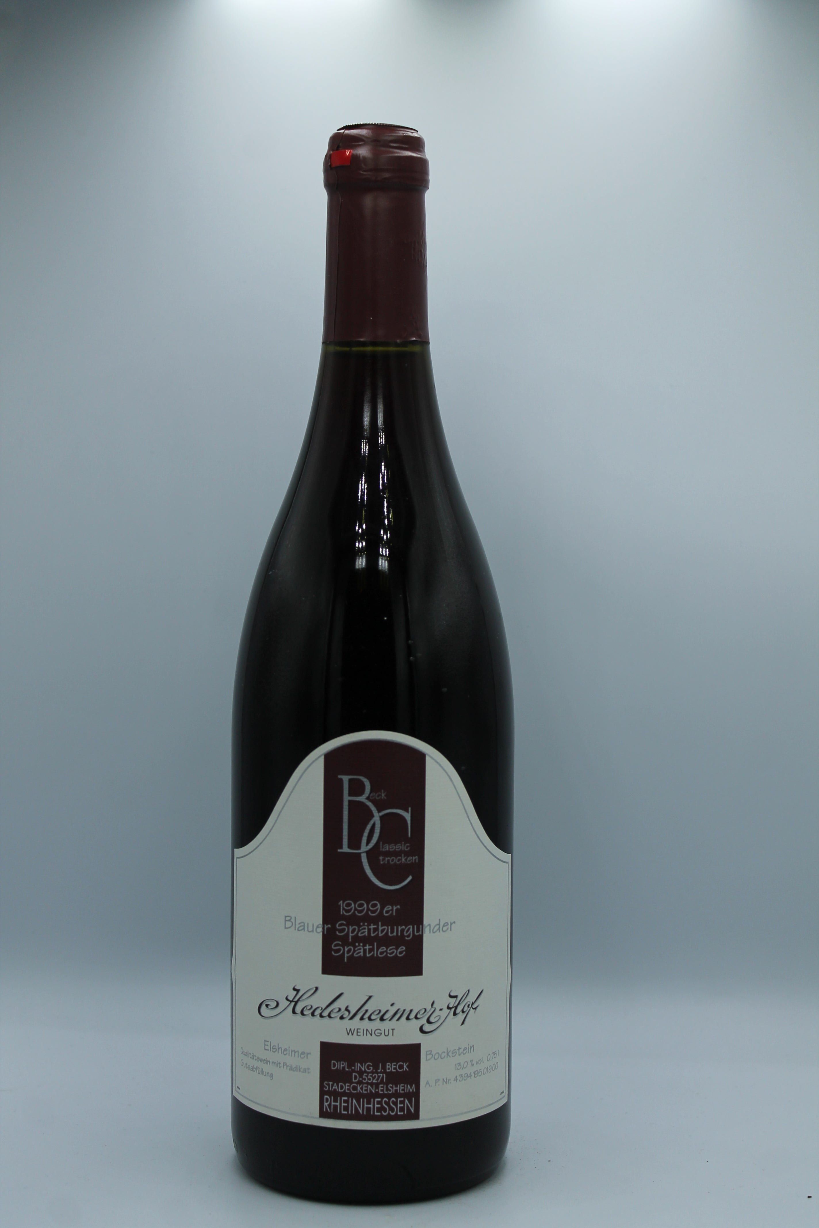 1999 J.Beck/Hedesheimer Hof, Spätburgunder, Spätlese, trocken