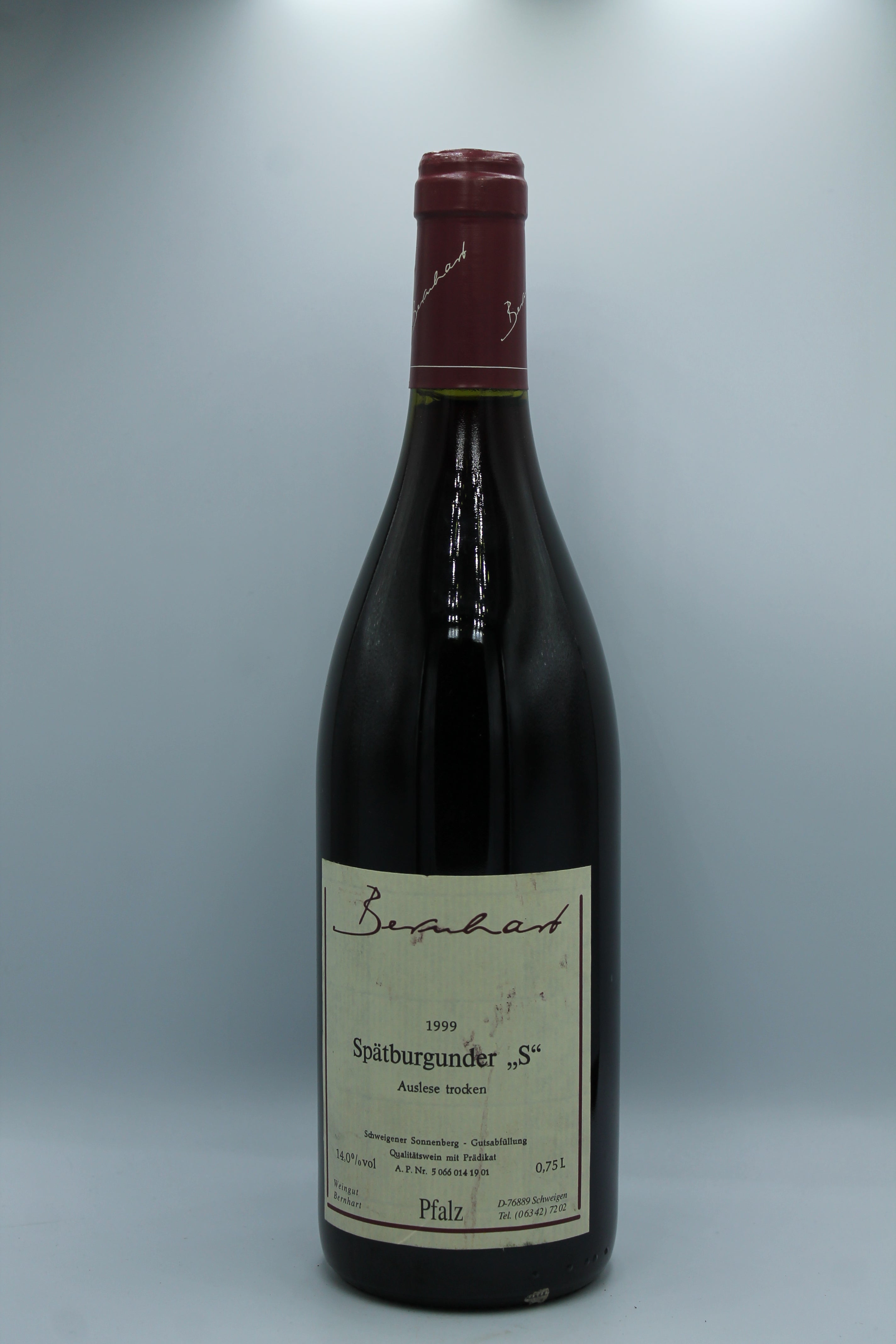1999 Weingut Bernhart, Spätburgunder, Auslese, trocken, S
