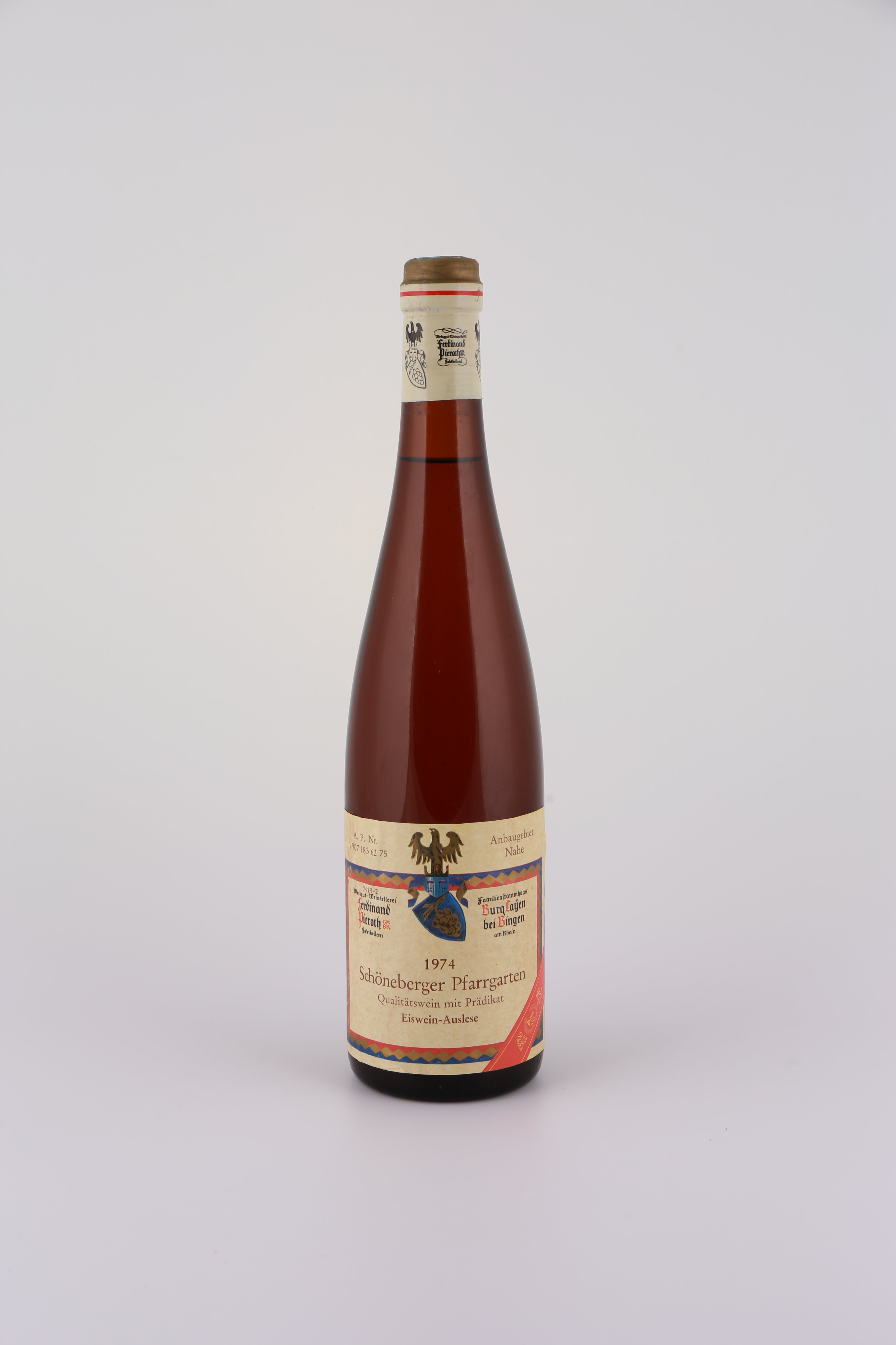 1974 Ferdinand Pieroth, Riesling, Schöneberger Pfarrgarten, Eiswein Auslese