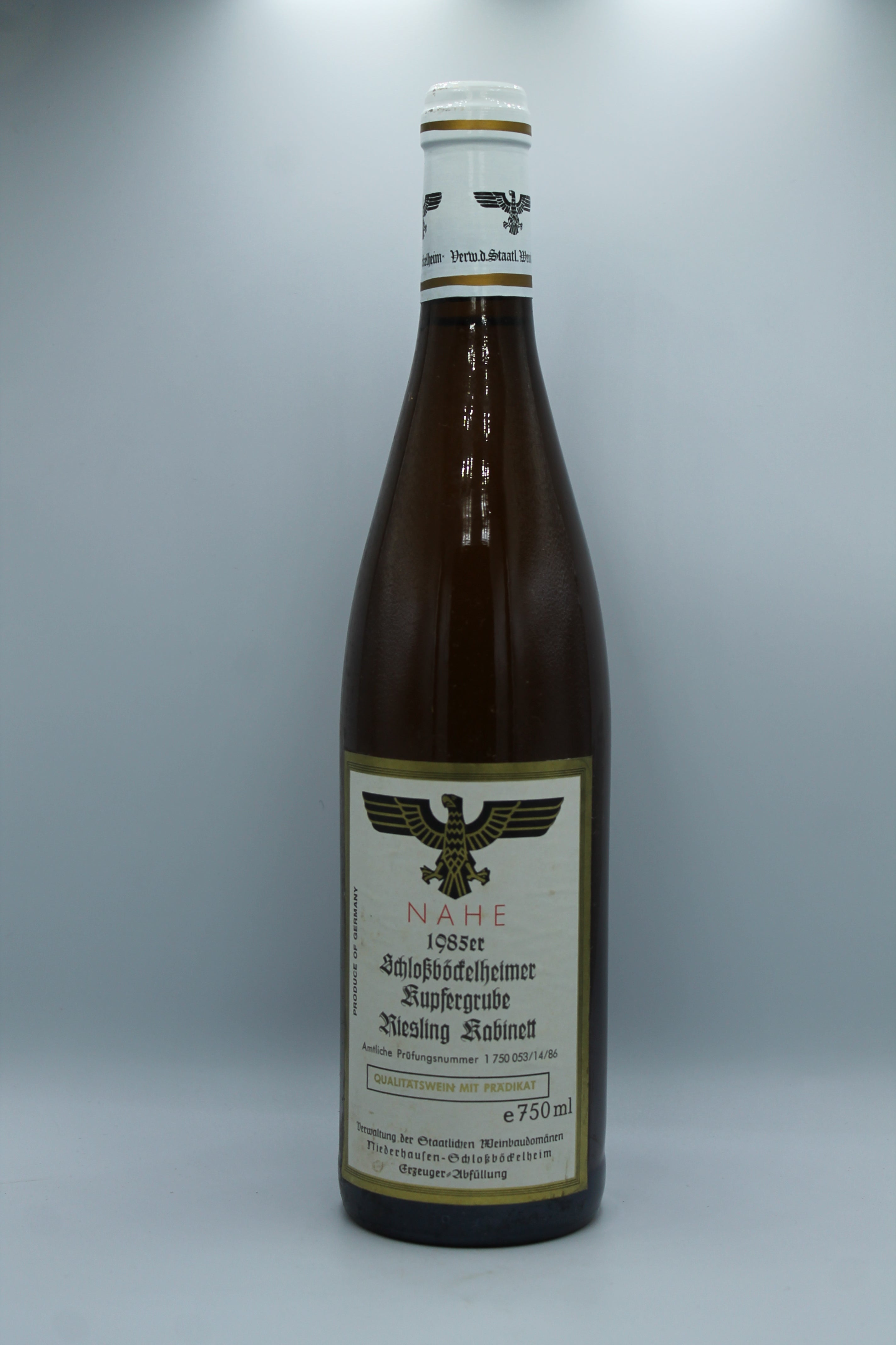 1985 Verwaltung der Staatlichen Weinbaudomänen, Riesling, Schlossböckelheimer Kupfergrube, Kabinett