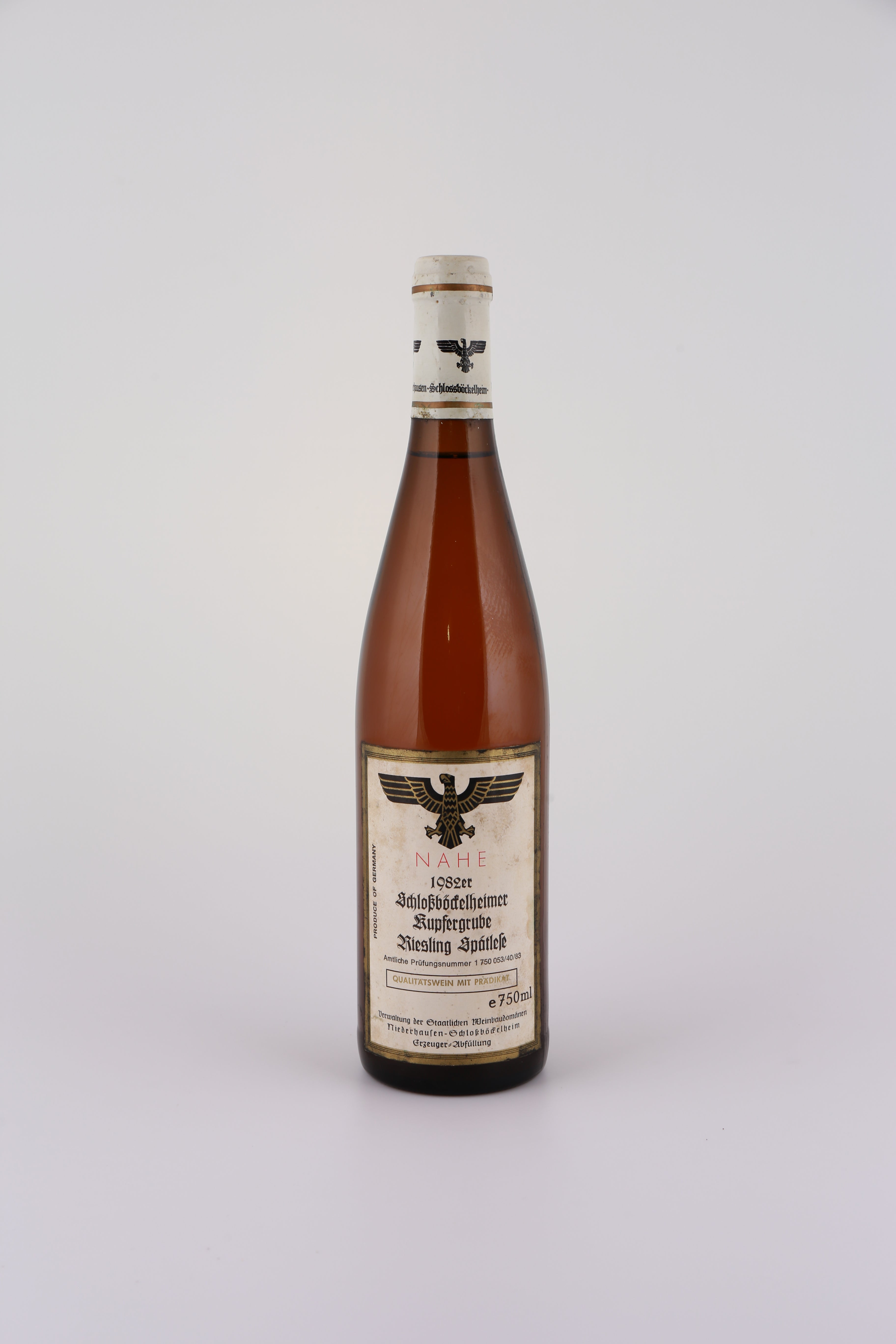 1982 Verwaltung der Staatlichen Weinbaudomänen, Riesling, Schlossböckelheimer Kupfergrube, Spätlese