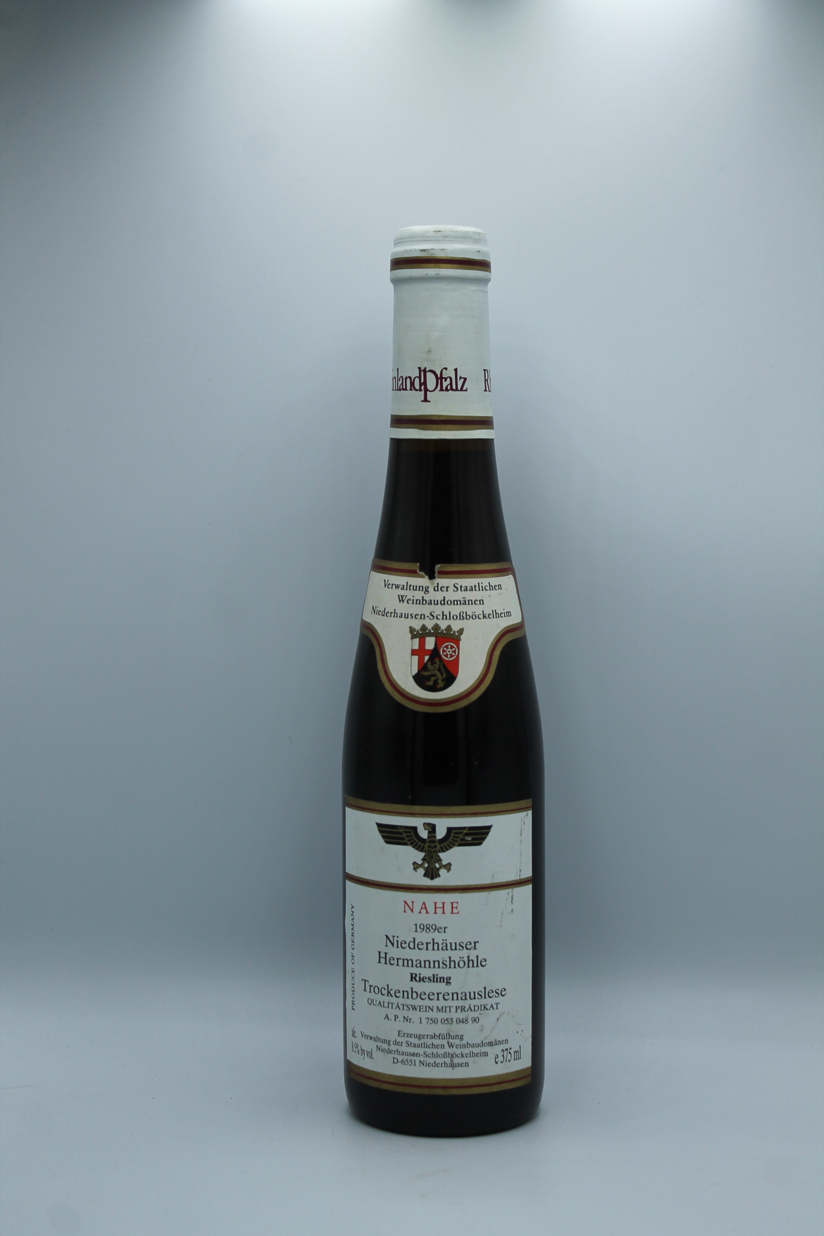 1989 Verwaltung der Staatlichen Weinbaudomänen, Riesling, Niederhäuser Hermannshöhle, Trockenbeerenauslese