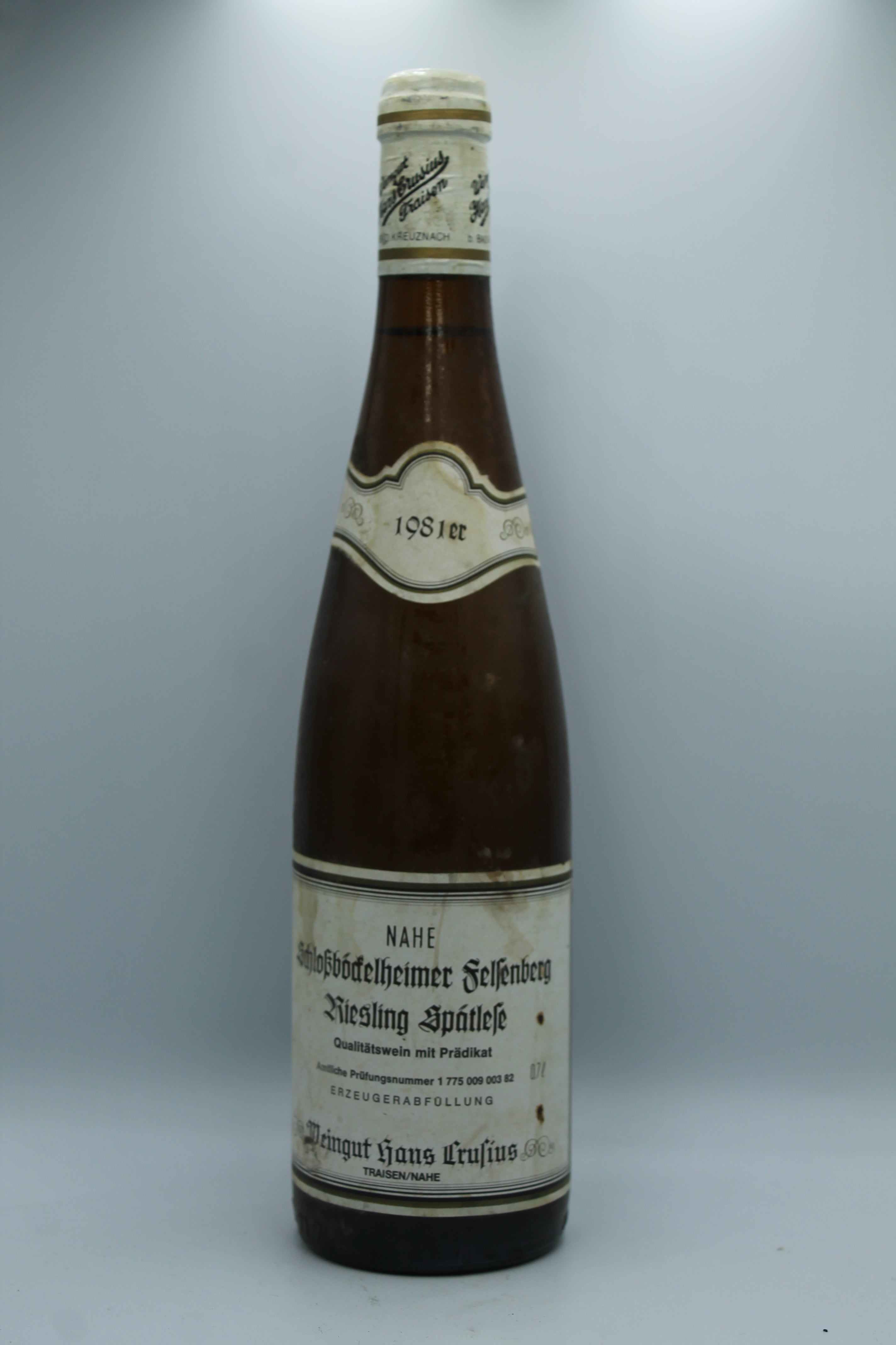 1981 Hans Crusius, Riesling, Schlossböckelheimer Felsenberg, Spätlese