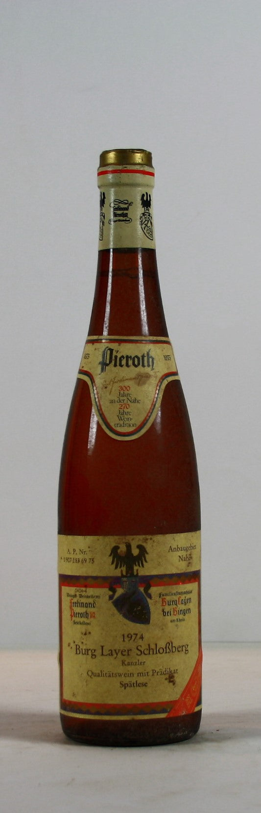 1974 Ferdinand Pieroth, Kanzler, Burg Layer Schlossberg, Spätlese