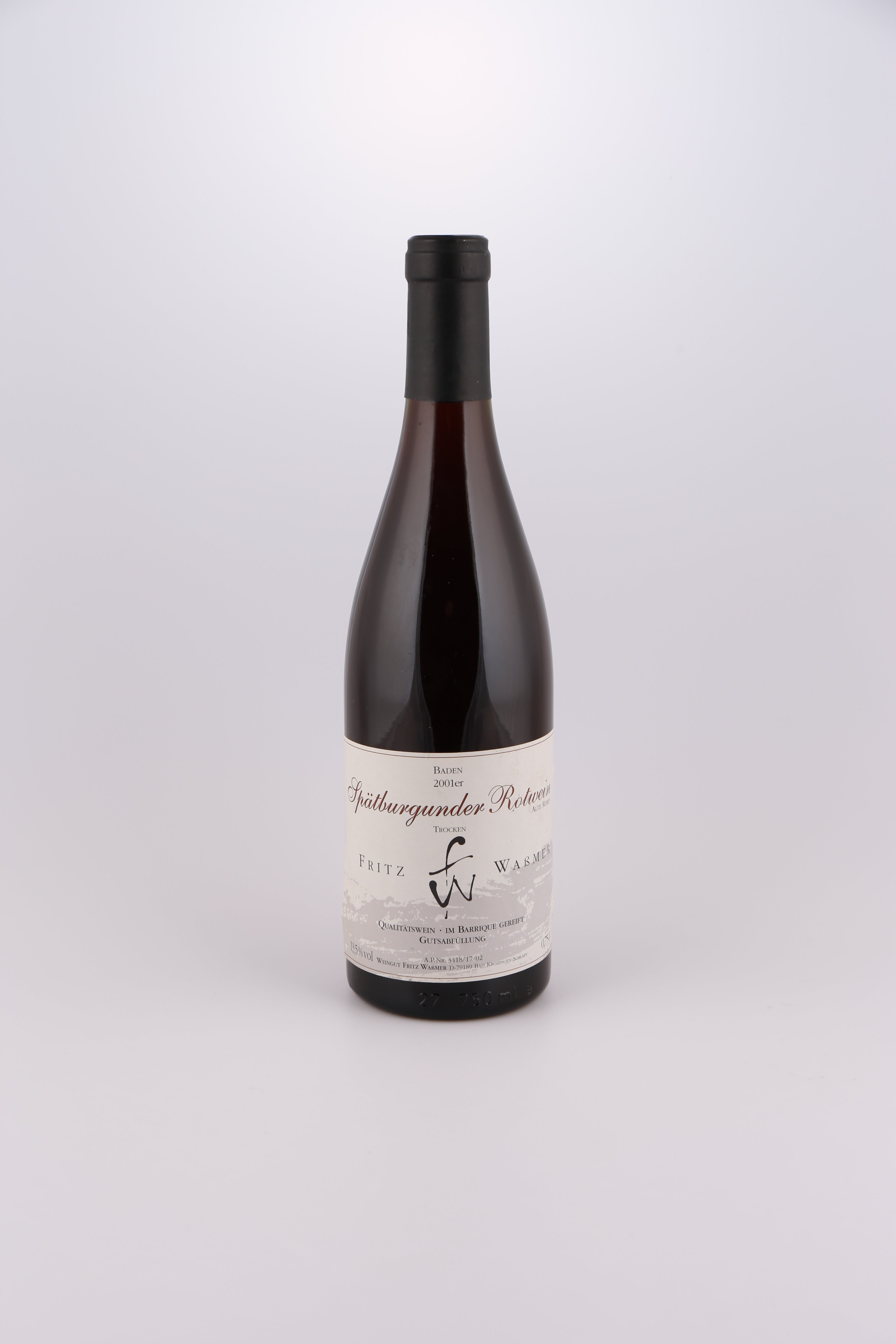 2001 Fritz Waßmer, Spätburgunder, Qba