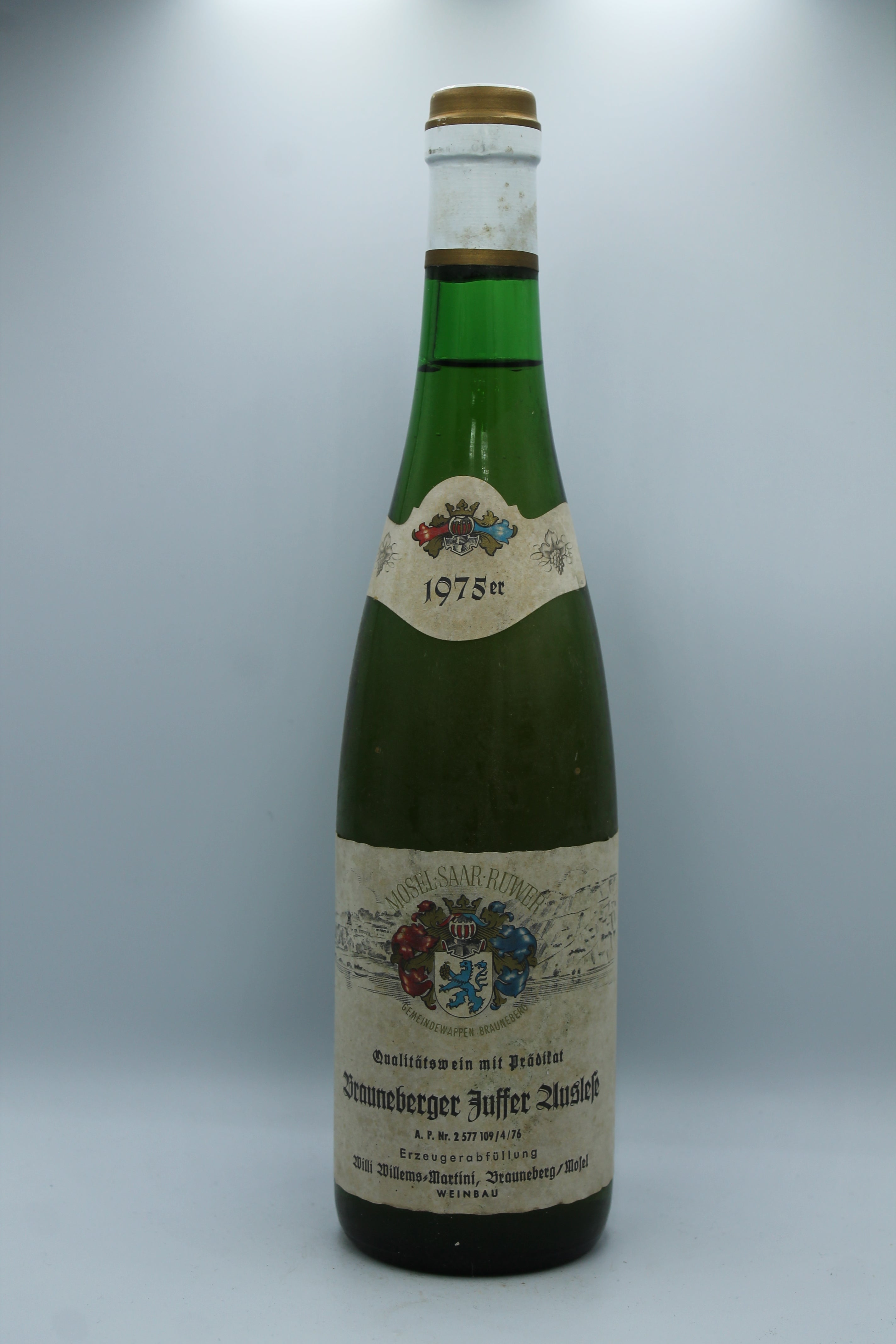 1975 Willi Willems Martini, Riesling, Brauneberger Juffer, Auslese