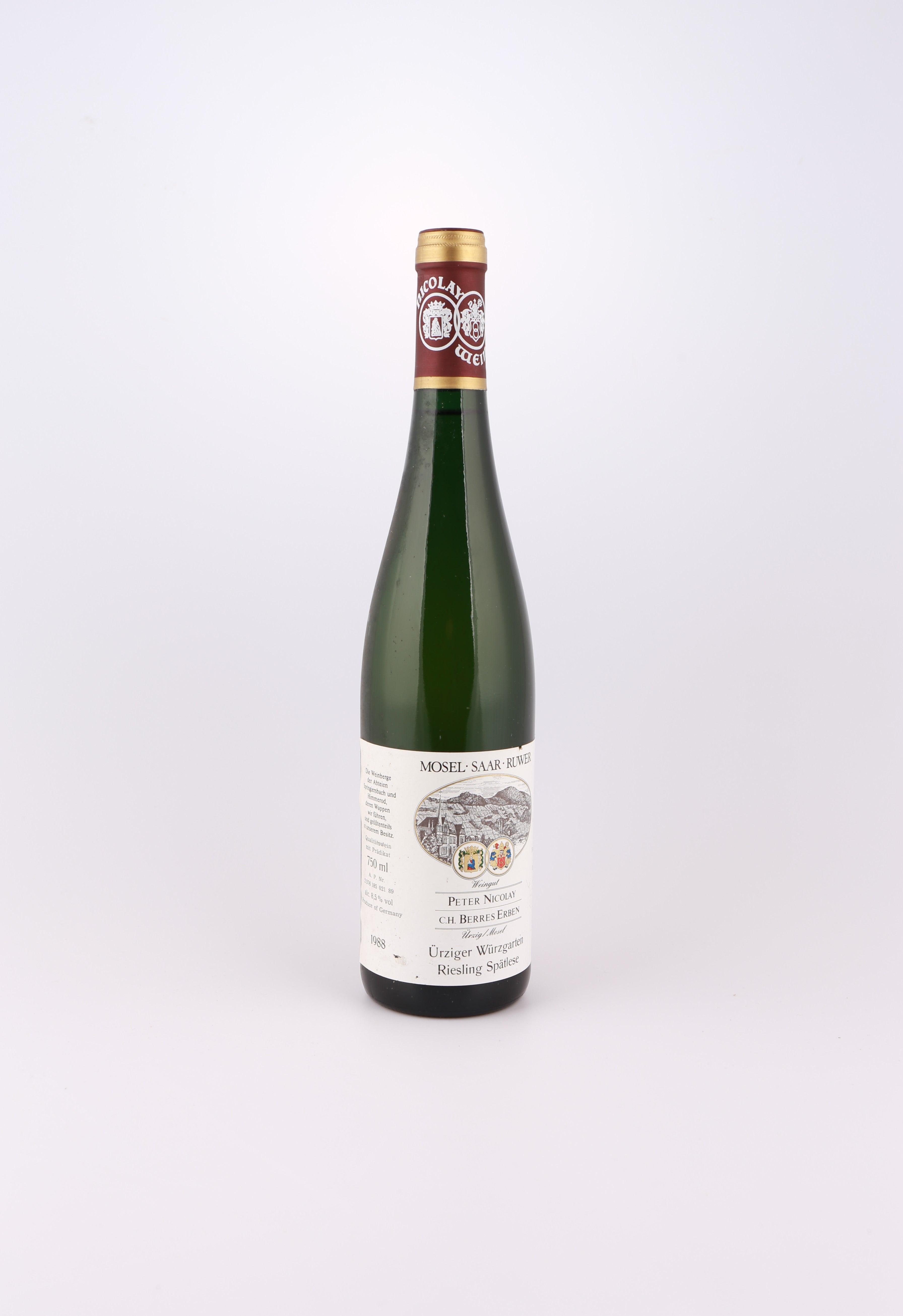 1988 Peter Nicolay, Riesling, Ürziger Würzgarten, Spätlese