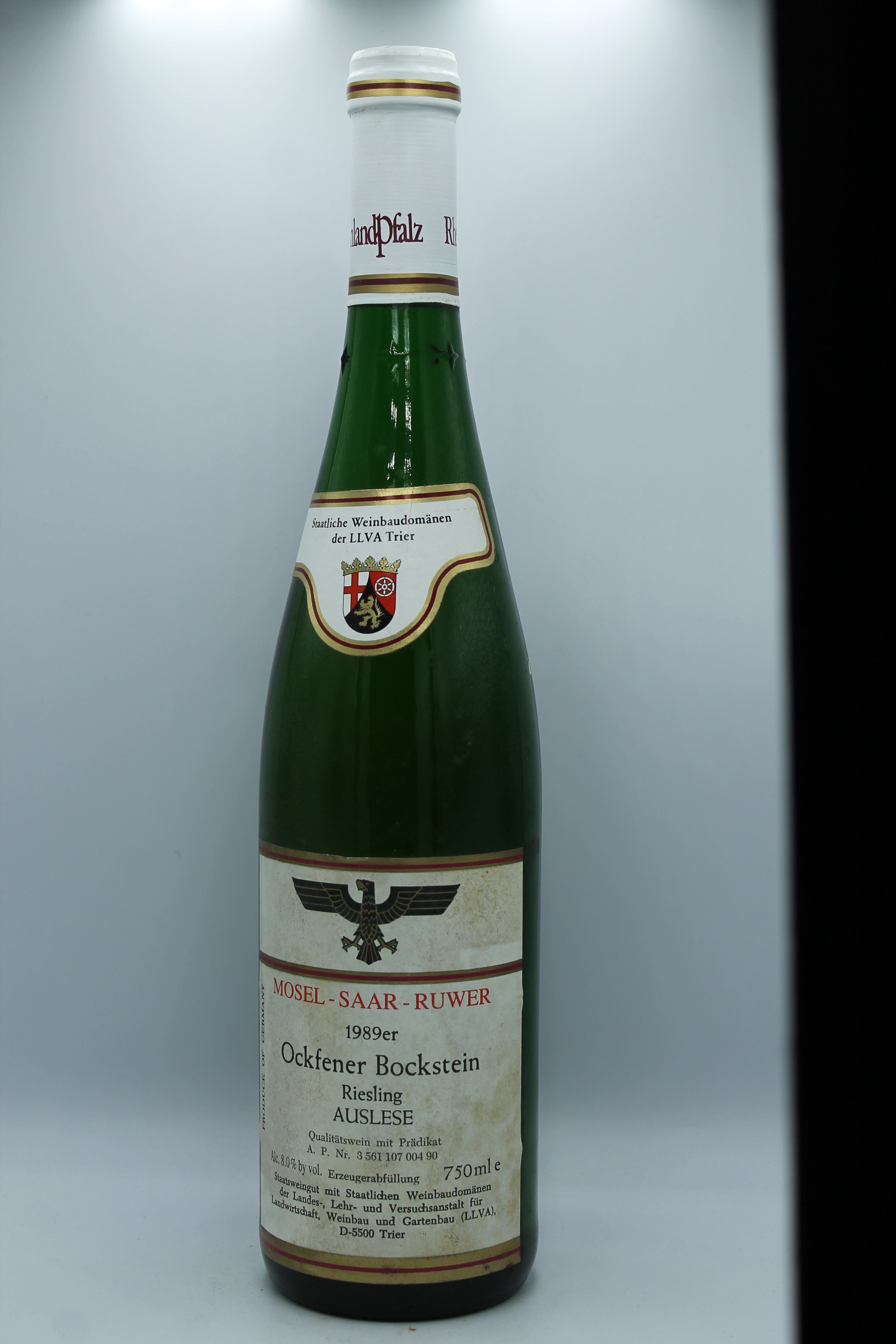 1989 Staatliche Weinbaudomäne der LLVA Trier, Riesling, Ockfener Bockstein, Auslese