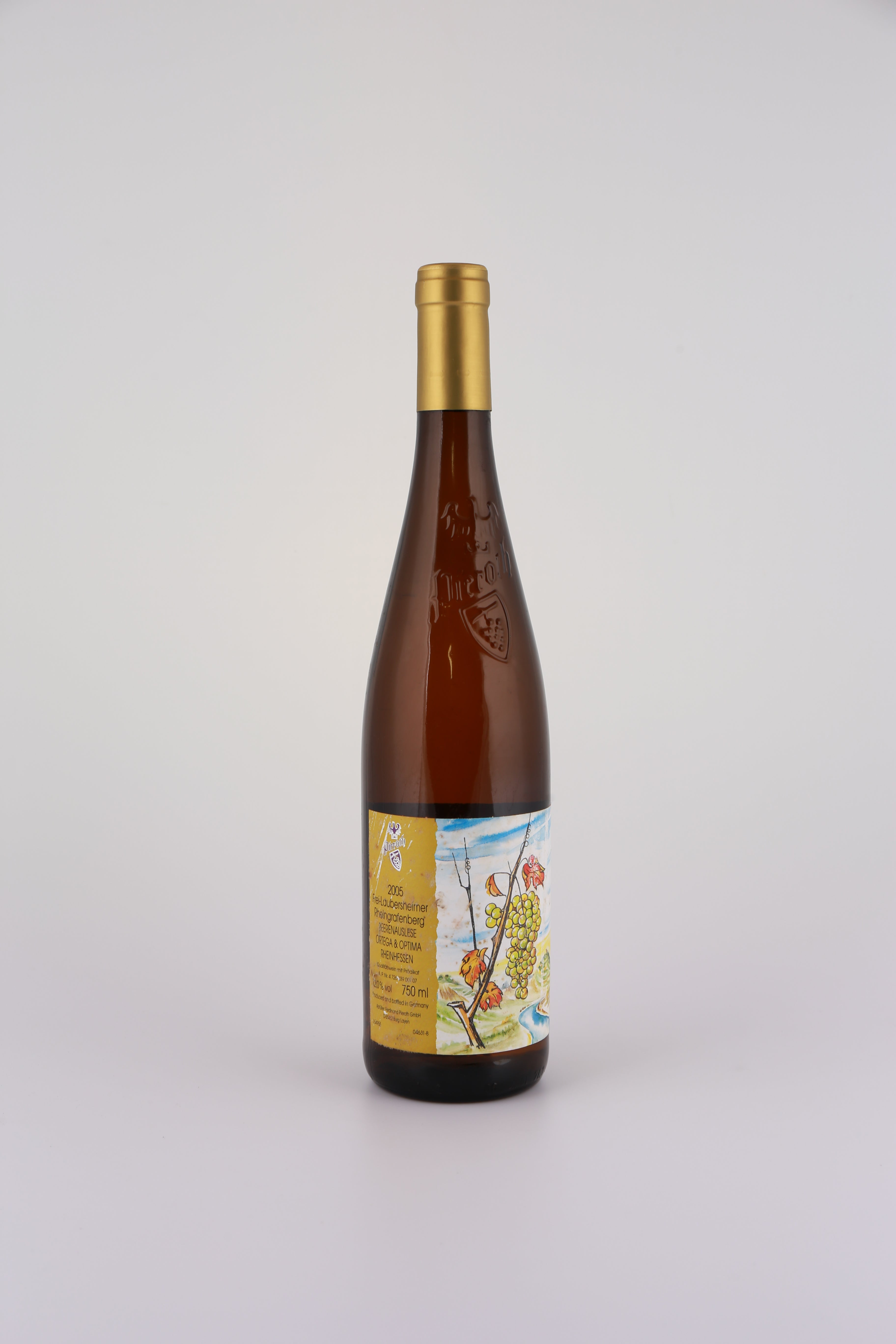2005 Ferdinand Pieroth, Ortega u. Optima, Beerenauslese, edelsüß, Export Rückenetikett Japan