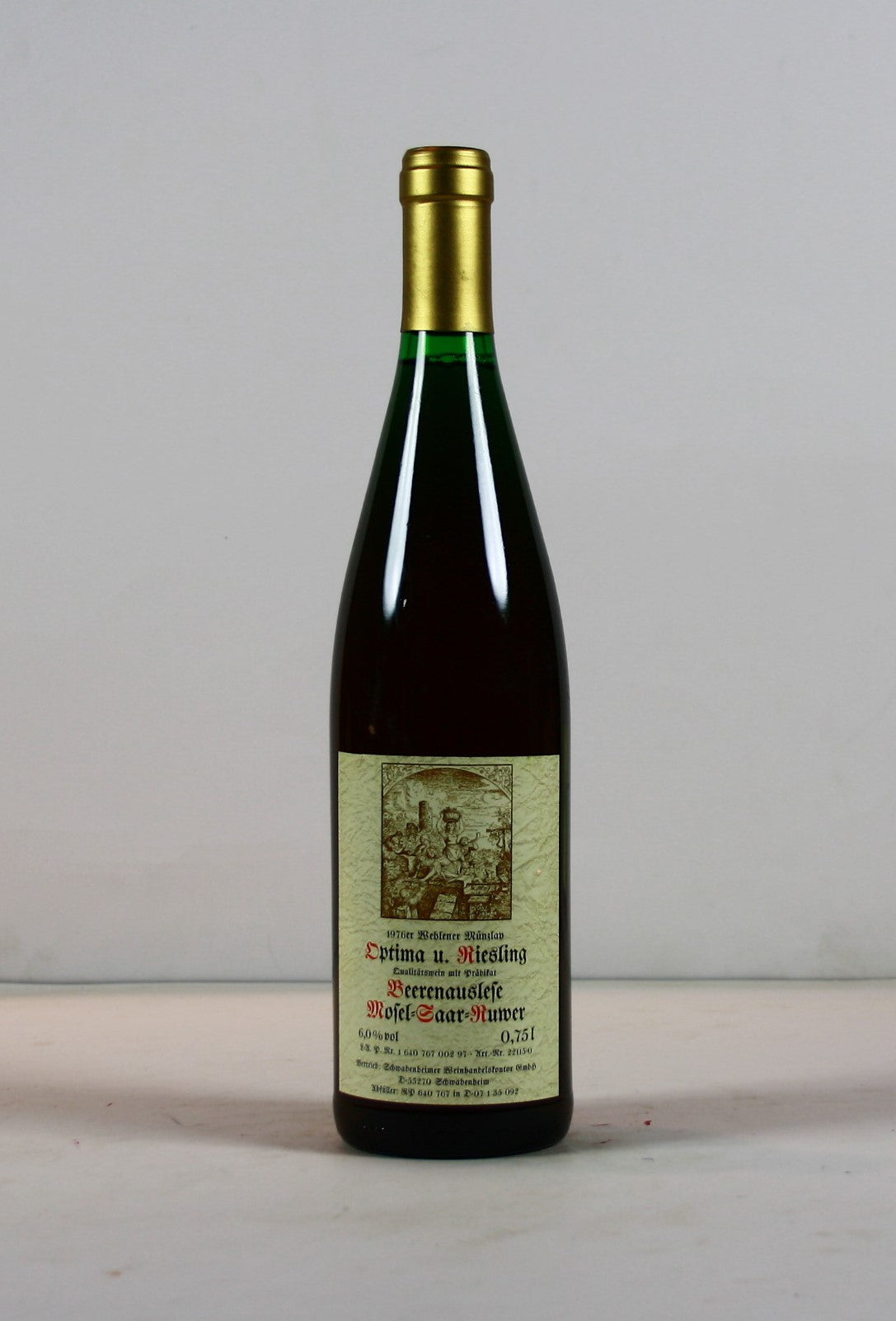 1976 Schwabenheimer Weinhandelskontor, Riesling u. Optima, Wehlener Münzlay, Beerenauslese