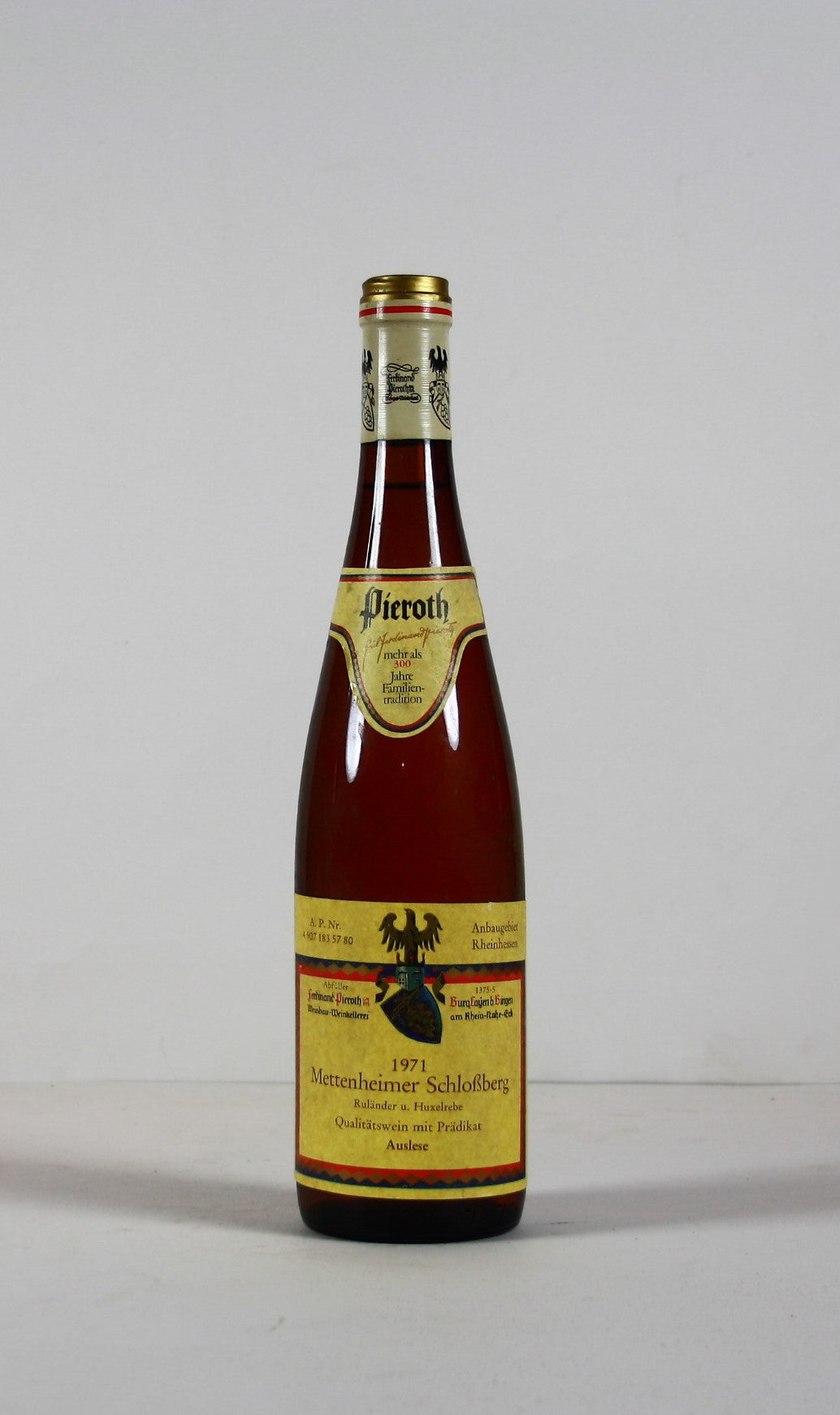 1971 Ferdinand Pieroth, Ruländer u. Huxelrebe, Mettenheimer Schlossberg, Auslese