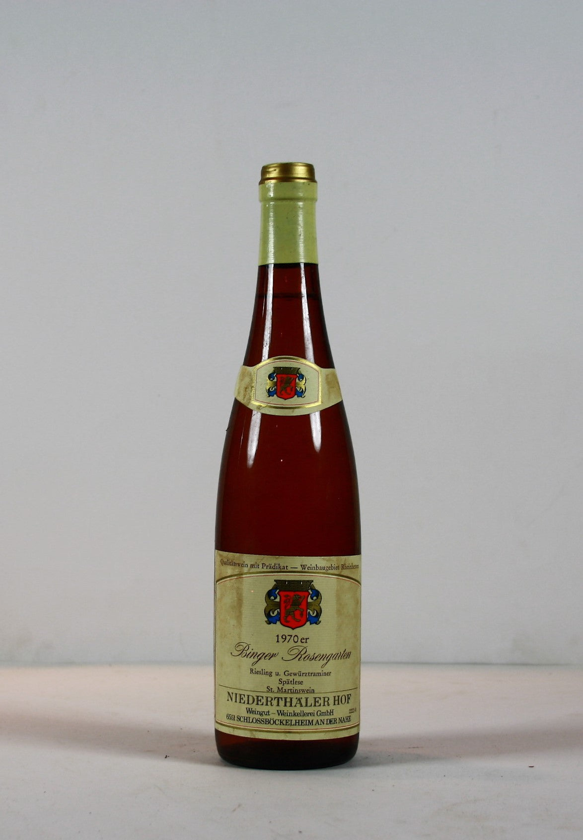 1970 Niederthäler Hof, Riesling u. Gewürztraminer, Binger Rosengarten, Spätlese