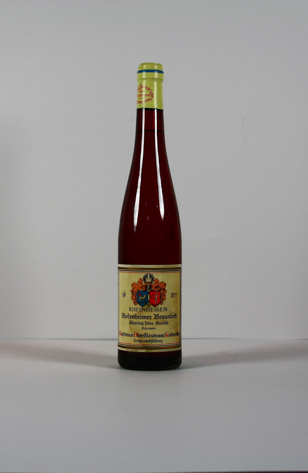 1937 Wachstum Oberleutnant Liebrecht, Riesling, feine Auslese, fruchtig, naturrein